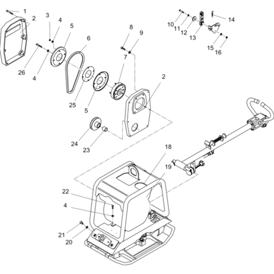 Vibratory Plate Assembly for Wacker DPU2440H-5000010621 Rev.102 Plate Compactor