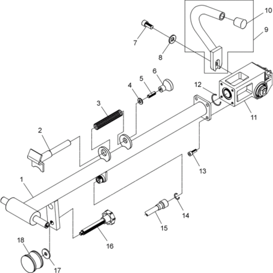 Centre Pole Assembly for Wacker DPU2440H-5000010621 Rev.102 Plate Compactor