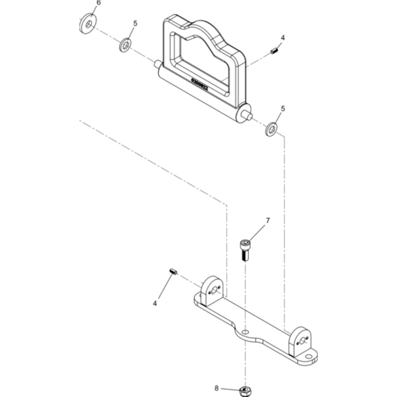 Jack Ring Assembly for Wacker DPU2540H-5000610035 (Diesel-Recoil Starter) Rev.108 Reversible Plate Compactor