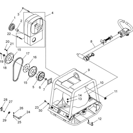 Vibratory Plate 1 Assembly for Wacker DPU2950Y-5000105418 Rev.100 Plate Compactor