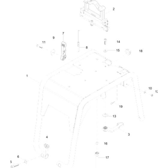 Protective Frame Assembly for Wacker DPU3060H-5000200635 Rev.107 Plate Compactor