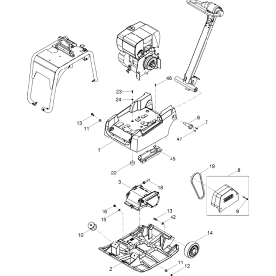 Vibration Plate Assembly for Wacker DPU3060H-TS-5000125955 Rev.108 Plate Compactor