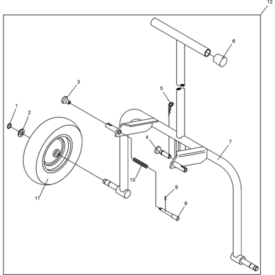 Trolley Assembly for Wacker DPU4045H-5000007935 (Diesel-Crankstarter) Rev.105 Reversible Plate Compactor