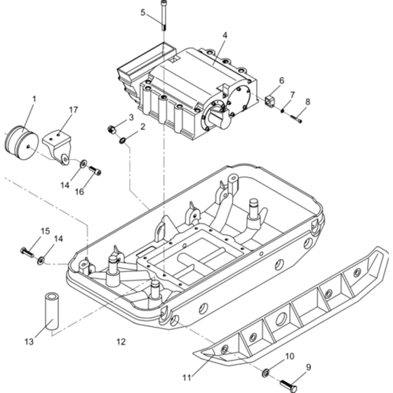 Baseplate Assembly for Wacker DPU4045H-5000007888 (Diesel-Crankstarter) Rev.105 Reversible Plate Compactor