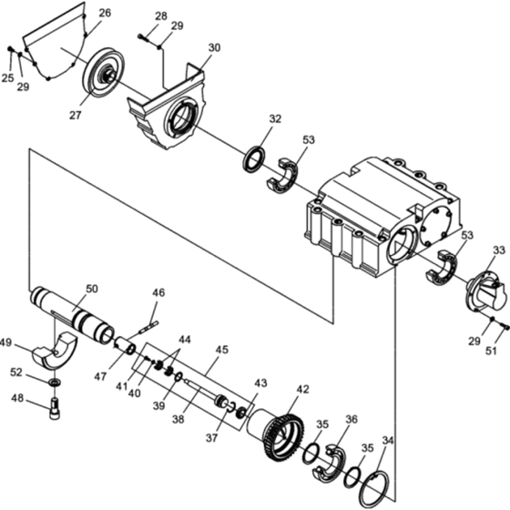 Exciter-1 Assembly for Wacker DPU4045H-5000007888 (Diesel-Crankstarter) Rev.105 Reversible Plate Compactor