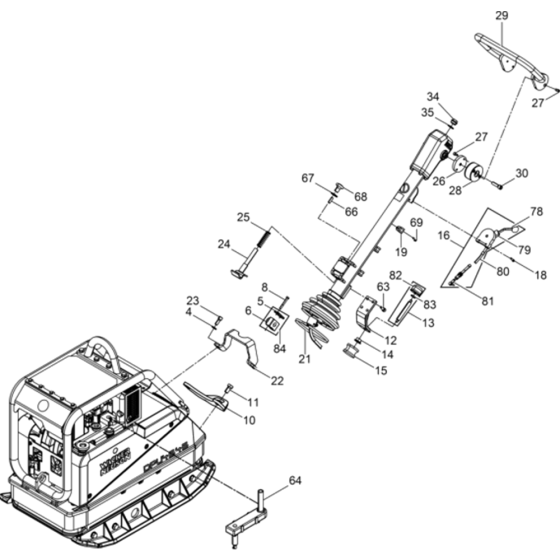 Vibration Plate Assembly for Wacker DPU4545HAP-5000610349 (Diesel-Crankstarter) Rev.100 Reversible Plate Compactor