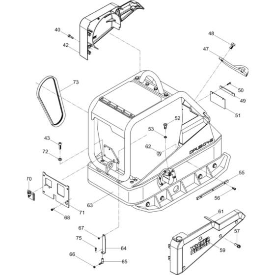 Vibratory Plate 2 Assembly for Wacker DPU5045H-5000220202 Rev.107 Plate Compactor