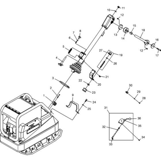 Vibratory Plate 1 Assembly for Wacker DPU5045H-5000039125 Rev.105 Plate Compactor