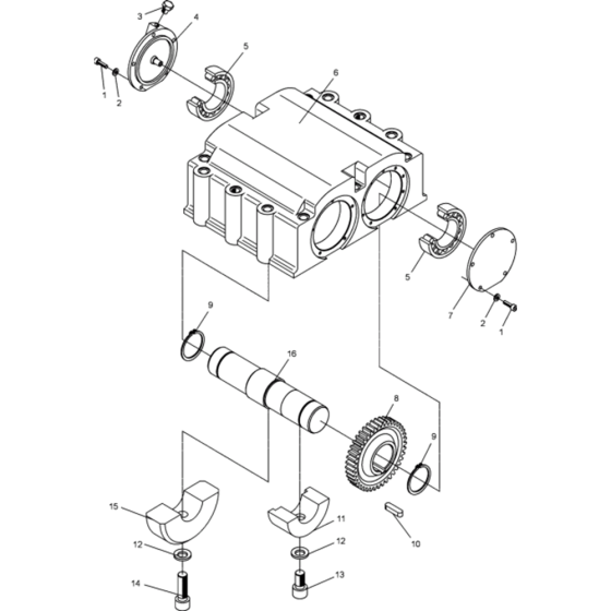 Exciter 1 Assembly for Wacker DPU5045H-5000011551 Rev.105 Plate Compactor