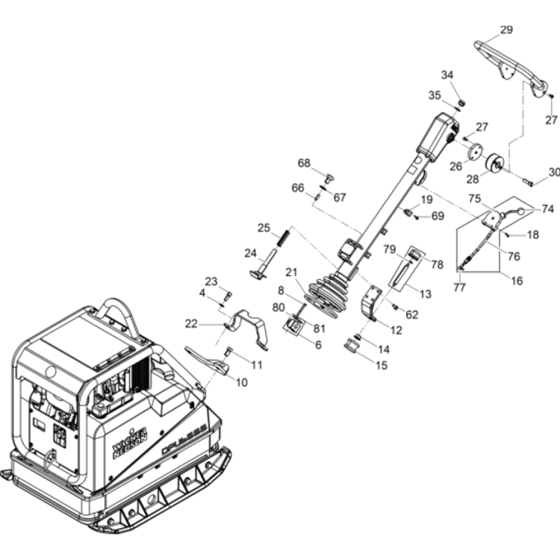 Vibration Plate Assembly for Wacker DPU6555H-5000011345 Rev.101 Plate Compactor