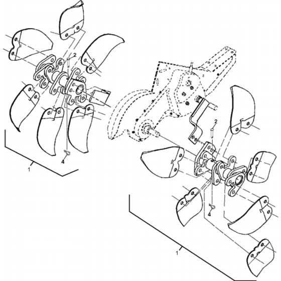 Tine Assembly for Husqvarna DRT 900 E Cultivator/Tiller