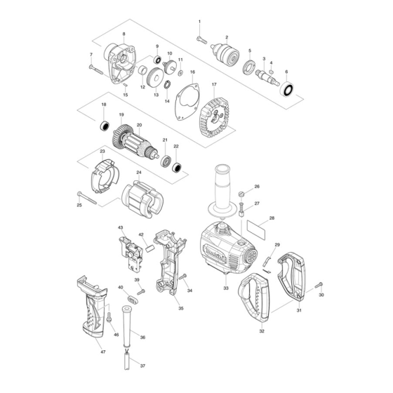 Complete Assembly for Makita DS4010 13mm Rotary Drill