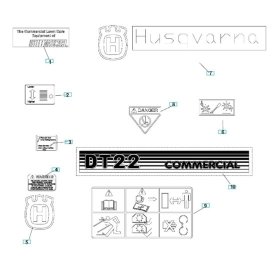 Husqvarna DT22B5DSA Decals