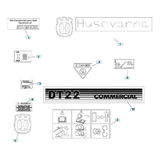 Decals for Husqvarna DT22B5FA