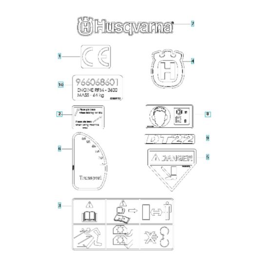 Husqvarna DT22HNR Decals
