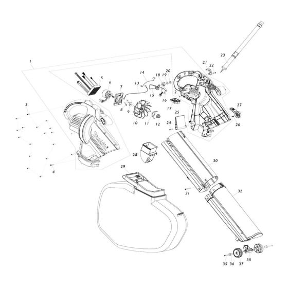 Makita DUB187 Blower Assembly