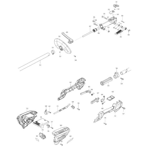Lever Assembly for Makita DUR191L