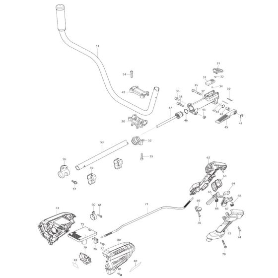 Lever Assembly for Makita DUR191U