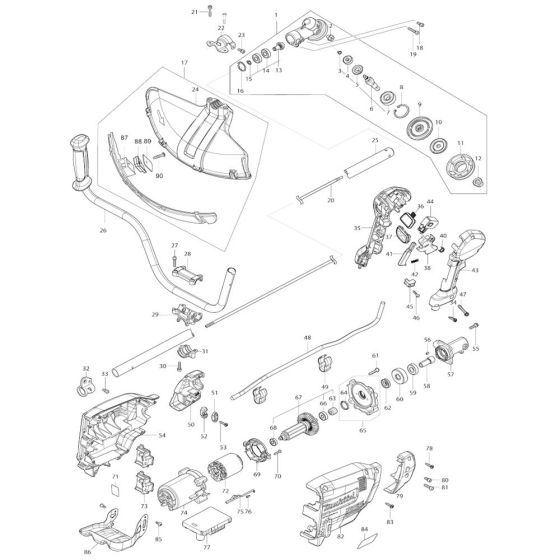Makita DUR369A Assembly
