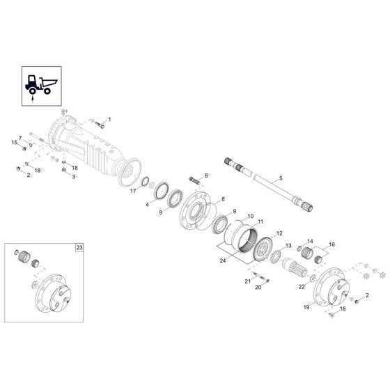 Axle Case & Wheel Hub Assembly