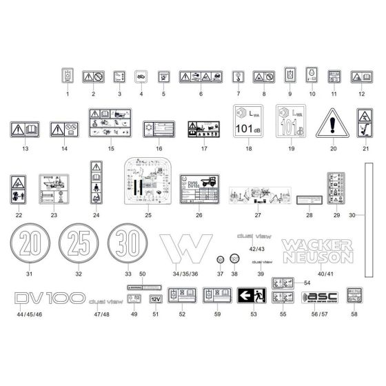 Wacker DV100-2 Dumper Decals