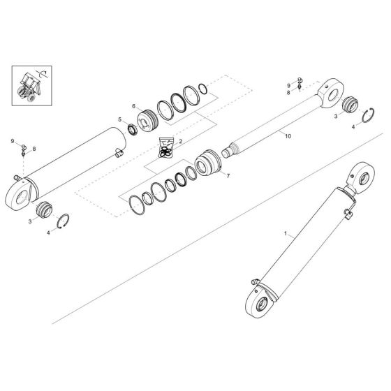 Tilt Ram Assembly for Wacker DV60-2