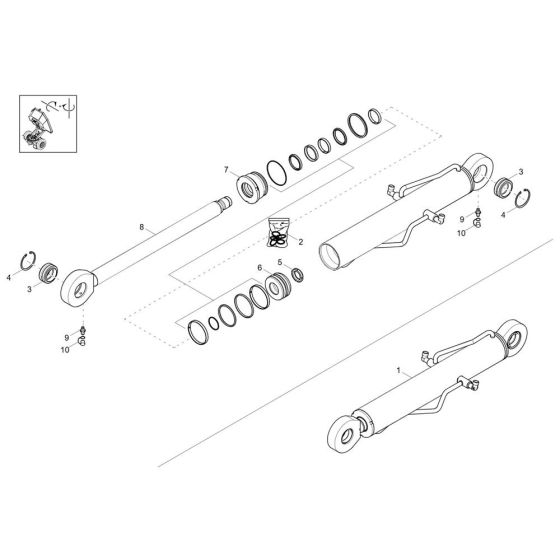 Tilt Ram Assembly for Wacker