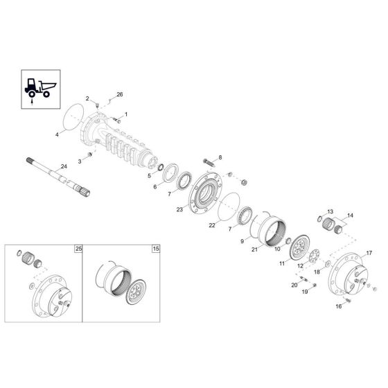 Axle Case & Wheel Hub Assembly