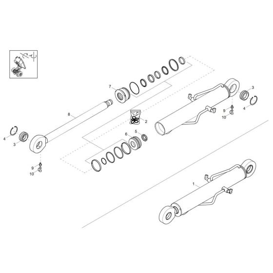 Tilt Ram Assembly for Wacker