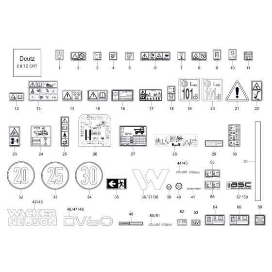 Decals for Wacker DV60-2