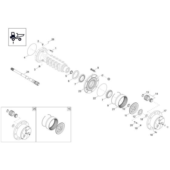 Axle Case & Wheel Hub Assembly