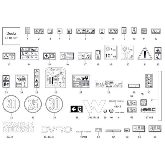 Decals for Wacker DV90-2