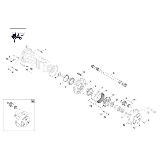 Axle Case & Wheel Hub Assembly