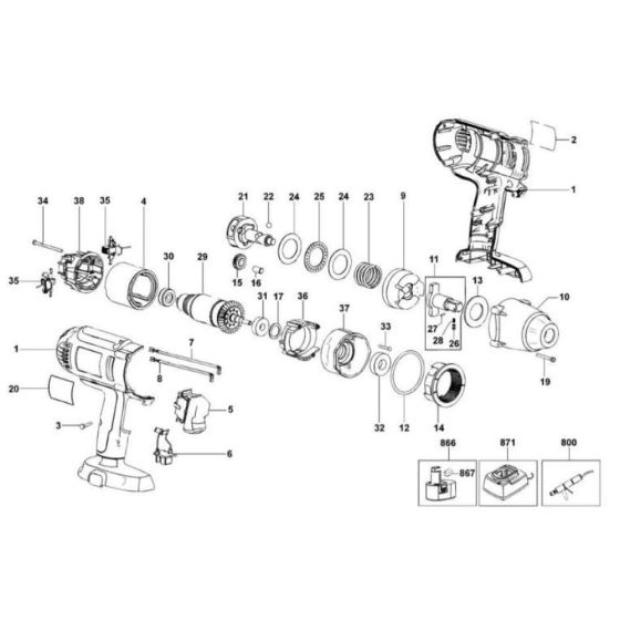 Main Assembly for DeWalt DW059K