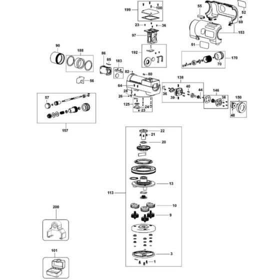 Main Assembly for DeWalt DW096
