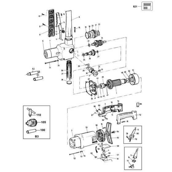 Main Assembly for DeWalt DW152
