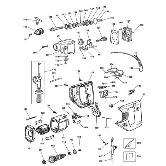 Main Assembly for DeWalt DW165