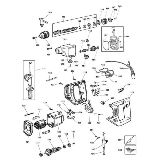 Main Assembly for DeWalt DW165