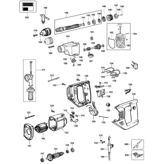 Main Assembly for DeWalt DW165