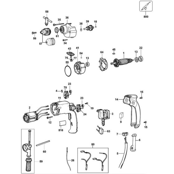 Main Assembly for DeWalt DW206