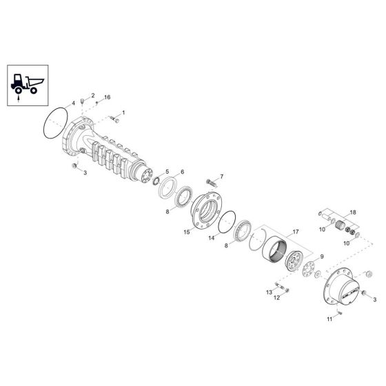 Axle Case & Wheel Hub Assembly