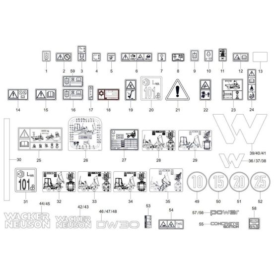 Decals for Wacker DW30-2