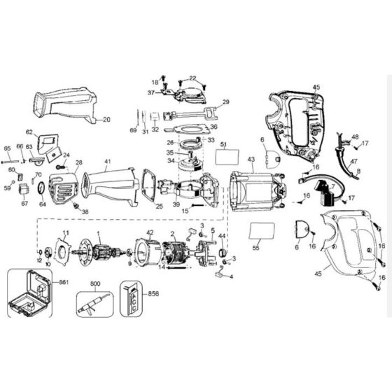 Main Assembly for DeWalt DW303MK