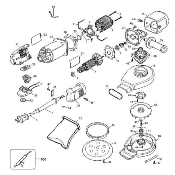 Main Assembly for DeWalt Sander