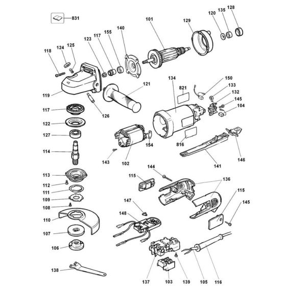 Main Assembly for DeWalt DW458