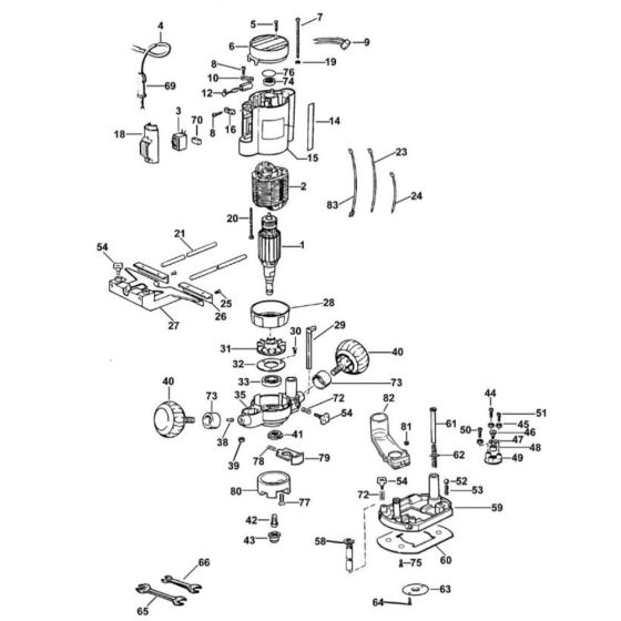 DeWalt DW613 Router Assembly