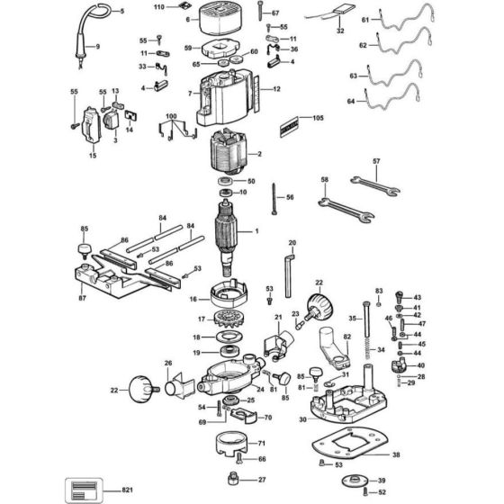 DeWalt DW615 Router Assembly