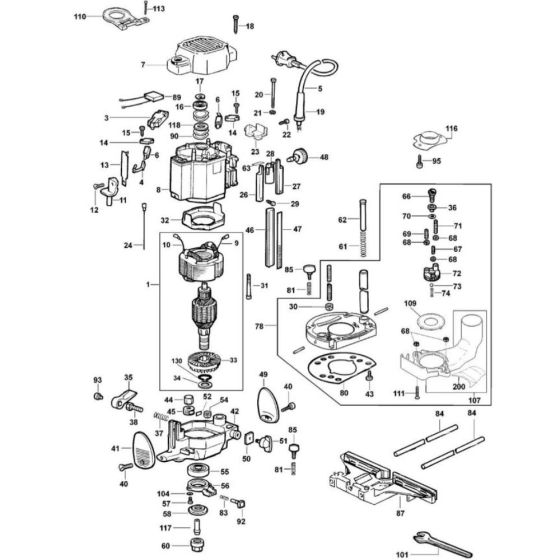 Main Assembly for DeWalt DW629