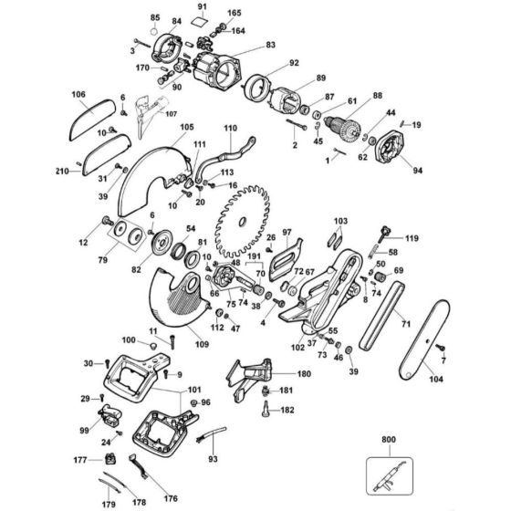 DeWalt DW708 Mitre Saw Assembly