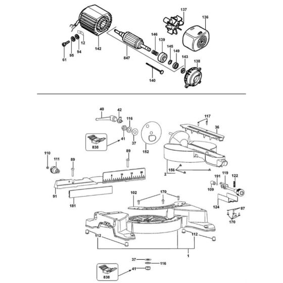 Main Assembly for DeWalt DW711